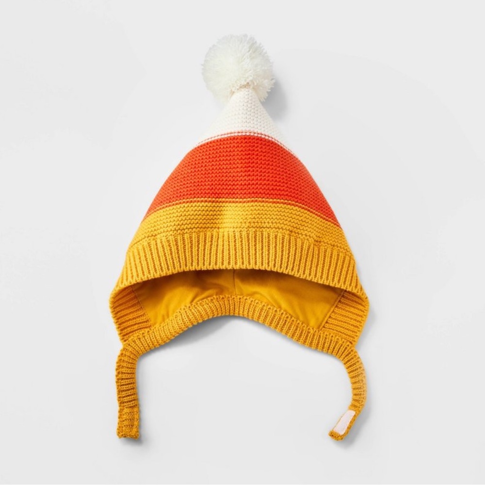 Baby candy corn bonnet